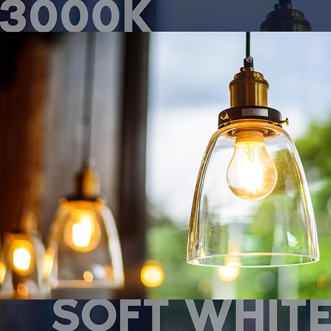 LUXRITE Vintage A19 LED Light Bulbs 60W Equivalent, 3000K Soft White Dimmable, 800 Lumens, Standard LED Edison Bulb 8W, UL Listed, E26 Base (4 Pack)