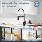 GIMILI Glossy Black Touchless Kitchen Faucets with Pull Down Sprayer Single Handle Spring Kitchen Faucet