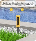 CCCEI Outdoor Power Strip Weatherproof with Stake, Waterproof Extension Cord with Multiple Outlets, Christmas Exterior Garden Decor, Yard, Camping, 4 Plugs, Surge Protector 6FT, Yellow.
