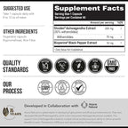 Ashwa-70®: Ashwagandha Extract - 35% Withanolides | Max Strength, Highest Withanolide Concentration - Mood & Performance - Enhanced Absorption with BioPerine® Black Pepper (60 Capsules)
