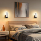 Joosenhouse Modern LED Wall Sconces Up and Down Wall Mount Light Black 3000K Warm White Wall Lights Set of 2, Indoor Wall Lighting for Hallways, Bedrooms, Hallways, Living Room Indoor Wall Lights