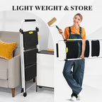 HBTower Step Ladder, Folding Step Stool with Wide Anti-Slip Pedal, Sturdy Steel Ladder, Convenient Handrail, Lightweight, Portable Steel Step Stool