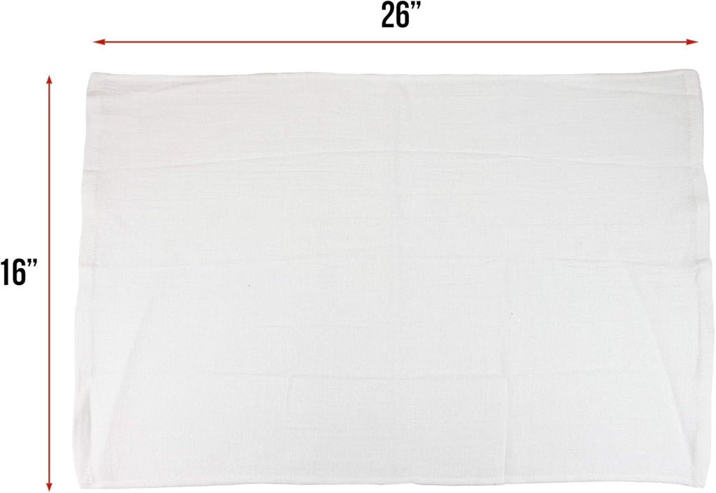 Arkwright Surgical Huck Towels - (Pack of 12) Lint Free & Highly Absorbent Pre-Treated Cotton Cleaning Cloths, Perfect for Medical, Auto Detailing, Window Glass, and Shop, 16 x 26 in, White