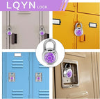 Combination Lock, LQYN Standard Dial Combination Lock, Pack of 48; Purple Turnplate, 2 in. Wide, Fixed Three Digital Combination, for School, Gym & Locker, Toolbox, Gate