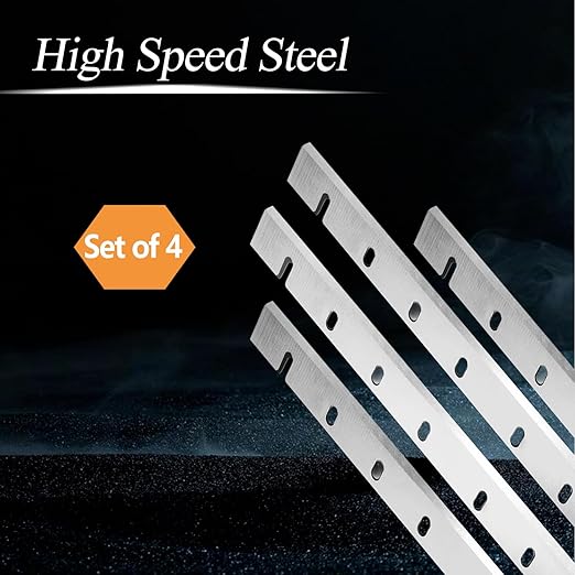 HSS Planer Blades for DW733 12-1/2-Inch (DW7332) Heat Treated, Double Sided HSS Planer Knives Replace DeWalt DW 7332, Set of 4 Replacement