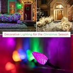 GoodBulb 0.6-Watt C9 Green Diamond Faceted Holiday LED Light Bulbs Intermediate E17 Base 60 Lumens Christmas Lights Bulbs Ideal for Holiday Decorations Pack of 25 Bulbs