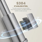 APPASO 2 Hole Kitchen Faucet, S304 Stainless Steel Two Holes Kitchen Sink Faucets with Pull Down Sprayer 3 Modes, Brushed Nickel High Arch Modern Faucet with Side Single Seperate Handle 2 Pieces