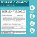 Zentastic Probiotics & Prebiotics Supplement - 50 Billion CFU - for Men & Women’s Immune & Digestive Health - 16 Strains - Shelf Stable - 180 Delayed Release Veggie Capsules