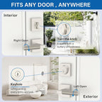 Amerdeco Front Door Lock Set with Double Cylinder Deadbolt, Exterior Entry Door Lever, Heavy Duty Entry Door Locksets for Left or Right Hand Exterior Door（Brushed Satin Nickel 1 Pack）