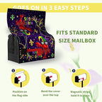 Mardi Gras Mailbox Cover Magnetic Lrage Size 21x25.5 Inch Crawfish Carnival Beads Mailbox Covers Oversized Letter Box Wraps for Holiday Outdoor Garden Yard Decor