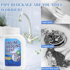 ﻿2PCS Powerful Pipe Dredging Agent,350ml Drain Clog Remover Agent,Fast Foaming For Kitchen Toilet Pipeline Quick Cleaners, Unclog Toilet Clog And Kitchen Sink Pipe Unblocker Powder