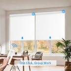 Motorized Blinds with Remote Cordless Automatic Motorized Shades Custom Blinds for Windows Smart Curtains Compatible with Alexa Google Home(Blackout Ivory White,W62 x H72in)