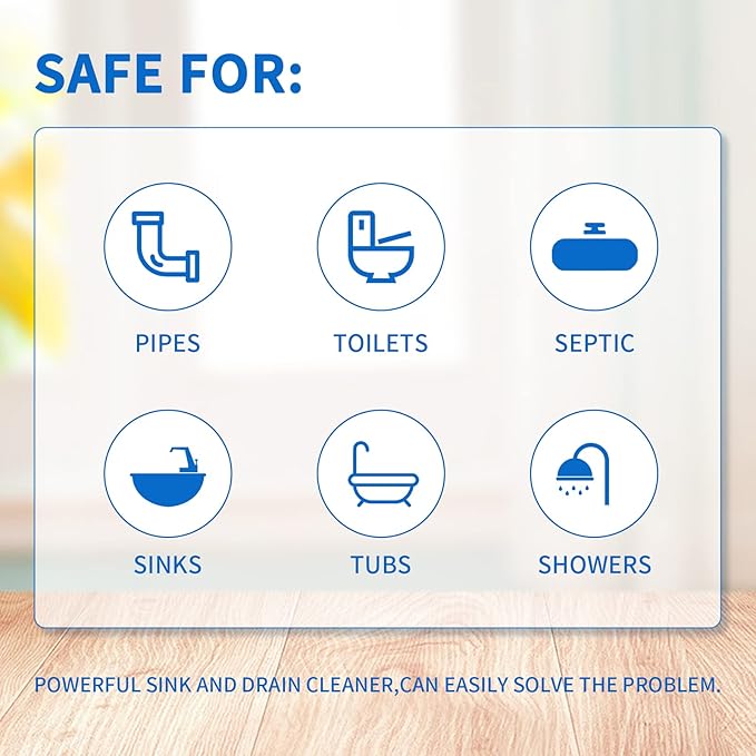 Wild Tornado Pipe Dredge,Powerful Sink Cleaner Powder Fast Foaming for Kitchen Toilet Pipeline Quick Cleaning Tool（4pcs）