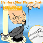 Universal Front Mount Toilet Handle, Trip Lever Replacement With Stainless Steel Flapper Chain, Black Tank Flush Lever for Most Toilets