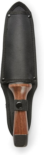 Hori Hori Garden Knife, Traditional Japanese Weeding Tool with ergonomic wooden handle. Large 7'inch blade with case. (Standard blade)