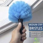 EVERSPROUT Twist-On Cobweb Duster | Hand Packaged to Protect Bristles | Indoor & Outdoor Brush Attachment | Fits Standard Acme Threaded Poles | Brush Head with Handle, No Pole (Medium-Stiff Bristles)