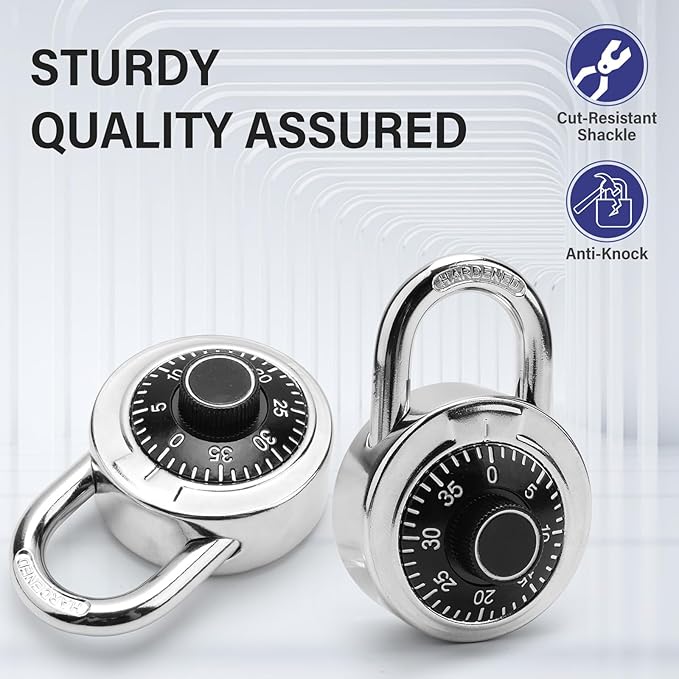 Combination Padlock,Lock for Gym and School Lockers Safe,Black Turntable,Mini Combination Lock(Pack of 2)