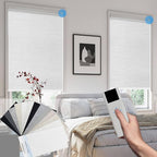 Motorized Blinds with Remote Cordless Automatic Motorized Shades Custom Blinds for Windows Smart Curtains Compatible with Alexa Google Home(,Fabric Samples)