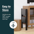 WOA WOA 2 Step Ladder, Step Stool Foldable with Wide Pedals, Portable Stepping Stool for Adults, Sturdy Steel Ladders for Home with Anti-Slip Feet, Hold 330 lbs - Black