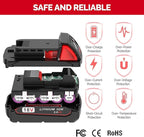 3.0Ah Replacement Battery for Milwaukee M18 Battery 48-11-1850 48-11-1852 48-11-1830, Compatible with Milwaukee 18V Battery Cordless Power Tools