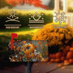 Fall Pumpkin Mailbox Covers Magnetic Standard Size 21x18 Inch Autumn Maple Leaves Birds Mail Box Cover Seasonal Farmhouse Post Letter Box Wraps for Outdoor Garden Decor