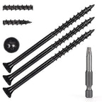 Wood Screws #10 x 3-1/2’’, T25 Star Torx Drive Flat Head Deck Screws, Black, 58Pcs (1lb)