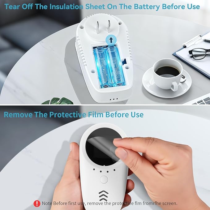 5-in-1 Carbon Monoxide Detectors,Combustible Gas Detector,Plug-in & Built-in Backup Battery,Monitoring CO,Natural Gas,Temperature and Humidity,Clear LCD Screen Sound Light Dual Alarm Detector