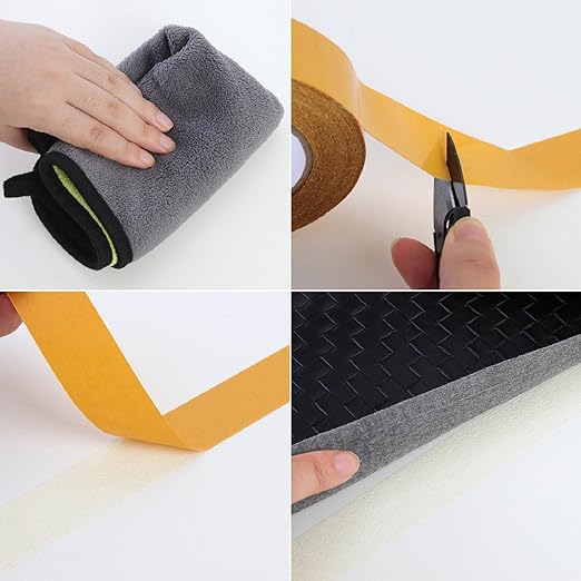 QDiShi Double Sided Heavy Duty Mounting Tape, Universal High Tack Strong Wall Adhesive with Fiberglass Mesh, Multipurpose Tape, High Stickiness Strong Thin Fabric Carpet Tape (1in x 33ft)