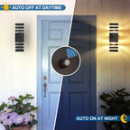 Dusk to Dawn Sensor Outdoor Wall Lights Up Down Porch Lights Modern Exterior Light Fixtures Photocell Waterproof Black Aluminum Housing for Front Porch, Patio, Garage (Use Two E26 Bulbs)