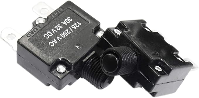 5PCS 30Amp Circuit Breakers with Manual Reset 32VDC,AC125-250V with Quick Connect Terminals