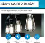 Hizashi LED Edison Bulbs, 6W, Equivalent 60W, Dimmable E26 LED Bulb, Daylight 5000K, 90+ CRI 700 Lumens, ST19 Vintage Light Bulbs, Clear Glass, Pack of 3