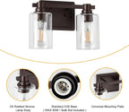 2 Lights Bathroom Lighting Fixtures Over Mirror Oil Rubbed Bronze Bathroom Vanity Light Fixture Farmhouse Vanity Light Vintage for Bedroom Living Room Hallway