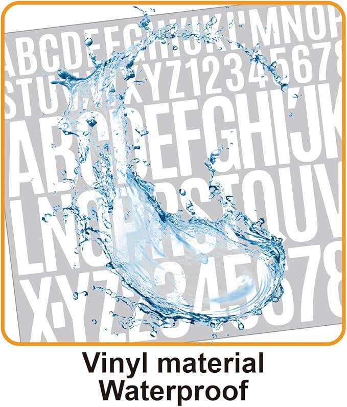 10 Sheets 780 Pcs Vinyl Letter & Number Stickers - Waterproof, Self-Adhesive Alphabet for Mailbox, Door, Window, Cars, Boats, Address (White, 1in&2in)