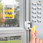 10 Sets Sliding Window Locks with Key, Window Locks for Up and Down Windows,Easy to Install Vertical & Horizontal Window Security Locks,Adjustable Aluminum Window Stopper Lock(Silver)