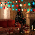 25 Pack C9 Multicolored Replacement Bulbs, 7 Watts Night Light Bulbs, C9 Colored Ceramic Incandescent Bulbs for Vintage Christmas Lights Outdoor Indoor Home Party Decorations, E17 Candelabra Base