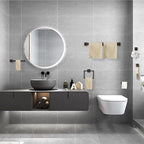 5-Pieces Matte Black Bathroom Accessories Set, 23.6 Inch Bath Towel Bar Set, SUS 304 Stainless Steel Bathroom Hardware Set, Towel Racks for Bathroom Wall Mounted.