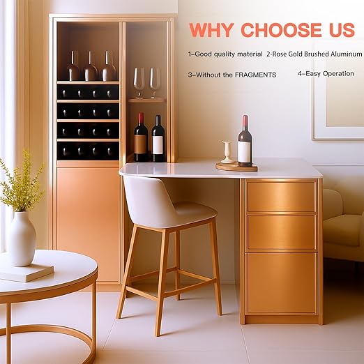 GSCIT Club Rose Gold Edge Banding, 2 Inch x 25ft Aluminum Brushed Edge Banding PVC Edge Trim for Cabinet Repair Furniture