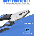 7-Inch Linesman Pliers with Rubber Grip Handle for Basic Repair, DIY Projects and Home