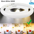 FC8T9/KB 22W and FC12T9/KB 32W Warm White Set, Round Fluorescent 8 inch T9 22 Watts & Circular Light Bulbs 12 inch 32 Watts Pack, Circline Kitchen and Bath Ceiling Fan Bulb, 3000K, G10q Prong