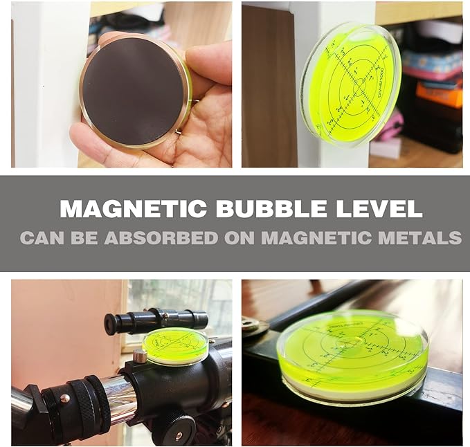 Magnetic Round Bubble Level Tool Bullseye Inclinometer Machinist Pocket Precision Spirit String Circular - Trailer Rv Leveling System Blocks Table Post Indicators Camper Leveler Magnet 2.4 Inch 60mm