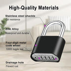 4pcs Combination Lock, 4-Digit Heavy Duty Combo Lock, Combination Padlock Outdoor Waterproof Gate Locks for Outdoor Fence, Locker, Sheds, Gym, Gate Hasps (4pcs, Short Shackle)