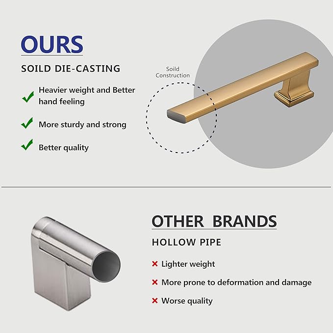 6 Pack 13.6 Inch Length|12.6 inch(320mm) Hole Center Champagne Bronze Kitchen Cabinet Handles, Cabinet Pulls Kitchen Cabinet Hardware, Cupboard Pulls, Drawer Handles