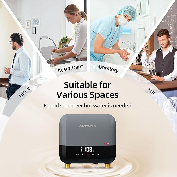 Tankless Water Heater Electric, MIZUDO 3.5kW 120 Volt