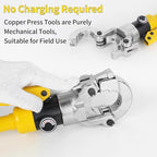 Hydraulic Copper Tube Crimping Tool with 3/5“ 3/4” 1“ 5/4” Inch Jaws, Copper Tube Fittings Hydraulic Pipe Crimping Tool for Pro Press, Copper Pipe Fittings.