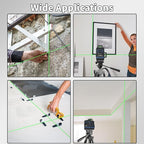 Laser Level 360 Self Leveling, 3 x 360° Cross Line Lazer Leveler Tool for Construction and Picture Hanging, Rechargeable Nivel Laser Outdoor, L-Magnetic Bracket Included