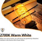 E26 LED Bulbs， 4W Equivalent 40 watt,Vintage Edison Bulbs, Warm White 2700K Amber E26 Edison Bulbs dimmable, Tubular T45 LED Light Bulb, AC120V, 400lm, CR90+,Gold Glass, Pack of 4