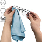 6 Pack Microfiber Glass Cleaning Cloth, 16 Inch X 16 Inch, Lint Free Quickly Clean Window, Glasses, Windshields, Mirrors, and Stainless Steel, Multicolor