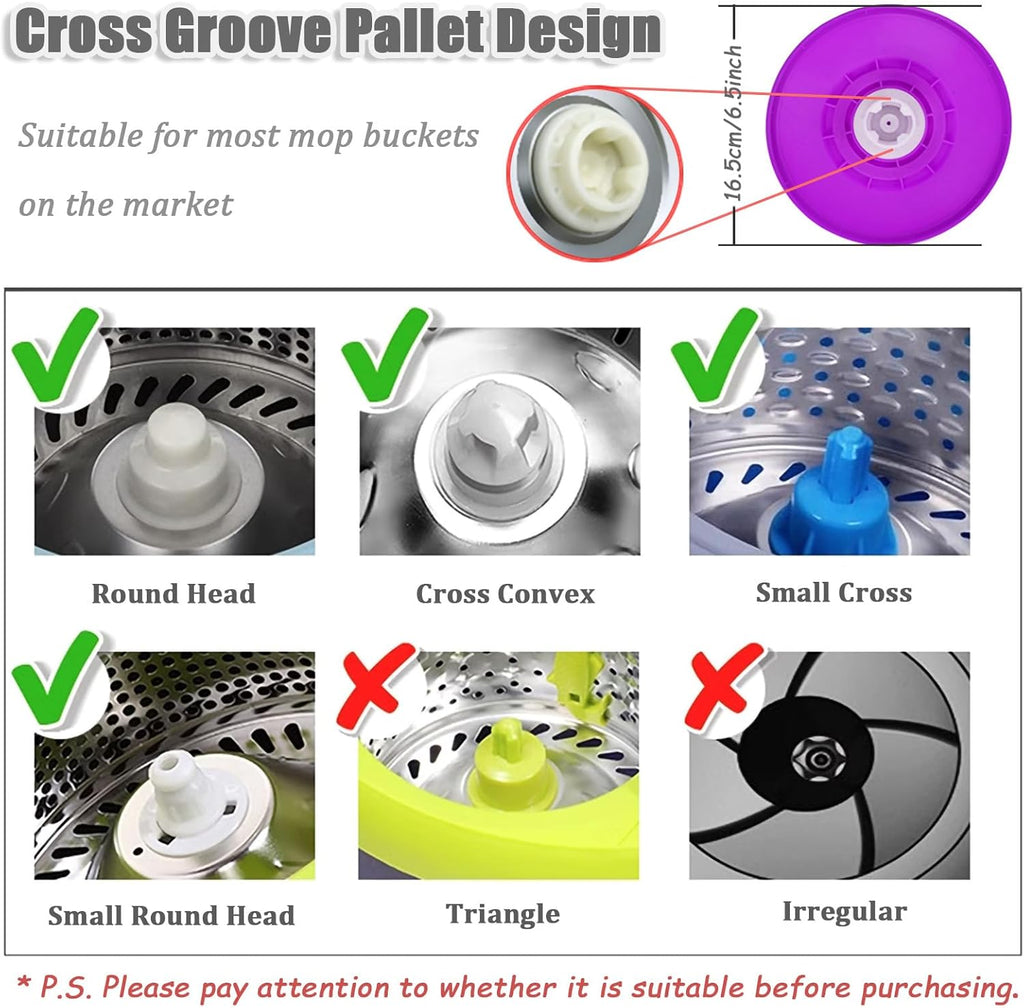 Spin Mop Replacement Mop Handle, 49-inch 360 Degrees Rotating Telescopic Replacement Mop Stick with Reinforced Plastic Disc for Spin Mop Bucket Cleaning System (Plastic Disc, Blue)