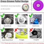 Spin Mop Replacement Mop Handle, 49-inch 360 Degrees Rotating Telescopic Replacement Mop Stick with Reinforced Plastic Disc for Spin Mop Bucket Cleaning System (Plastic Disc, Red)