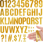 910 PCS 42 Sheets Letter Stickers Large Mailbox Numbers and Letters Self Adhesive Vinyl Waterproof Custom Alphabet Number Stickers for Mailbox Address, DIY Crafts, Door, Windows Decor (3 Inch,Gold)